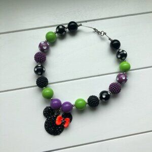 Boutique | Minnie Mouse "Wicked" Chunky Gumball Bead Necklace | One Size Child